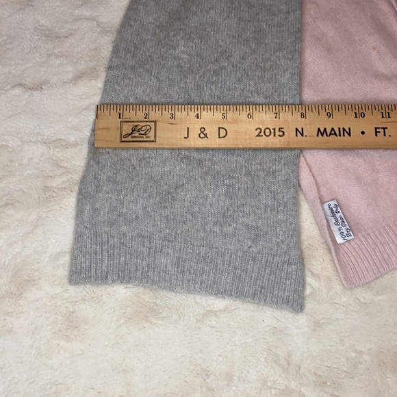 Cashmere Pink Grey Scarf Soft Cozy - Picture 9 of 9